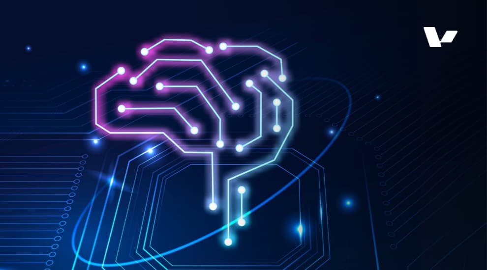 A digital illustration of a neural network in the shape of a brain, glowing with vibrant colors, symbolizing artificial intelligence and deep learning technologies.